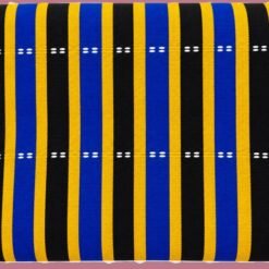 Pagnes tissés assortis motifs en bandes bleu, jaune or, noir