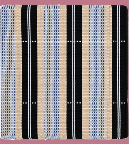 Pagnes tissés assortis motifs en bandes noire, bleu, beige