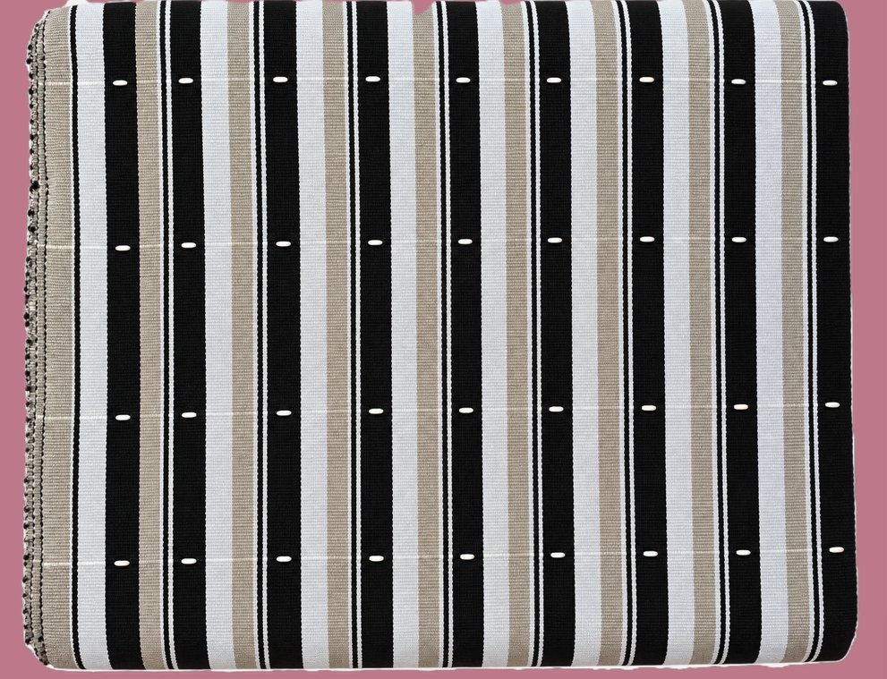 Pagnes tissés assortis motifs en bandes noire, gris, blanc