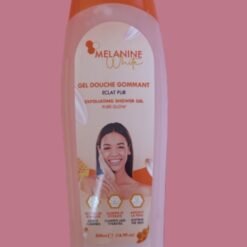 Gel douche gommant eclat pur MELANINE WHITE pure glow nettoie en douceur, clarifie et hydrate, adoucit la peau