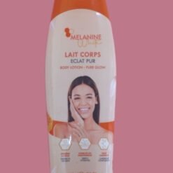 Lait corps eclat pur MELANINE WHITE pure glow protège la peau, hydrate en profondeur et donne un teint lumineux
