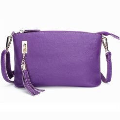 Sac diagonal à one-épaule dames à franges, sacs décontractés à grande capacité (violet profond)