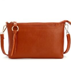 Sac à bandoulière à grande capacité dames Sac de messager occasionnel Tassel All-match (brun clair)