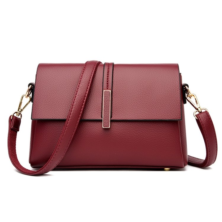 Bag d'épaules à grande capacité Sac à épaules Messenger Petit sac carré (vin rouge)