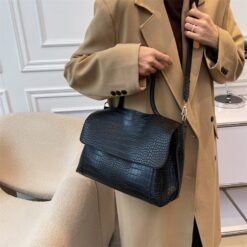 Sac à bandoulière pour femmes automne hiver Texture épaule aisselles sac fourre-tout de banlieue (noir)
