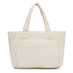 Sac fourre-tout matelassé avec passant pour valise, sac de sport à bandoulière matelassé avec compartiment pour ordinateur portable (beige)