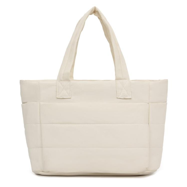 Sac fourre-tout matelassé avec passant pour valise, sac de sport à bandoulière matelassé avec compartiment pour ordinateur portable (beige)