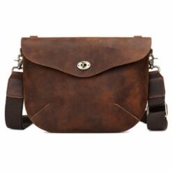 Sac bandoulière vintage en cuir MASIWEI 6264, sacoche d'épaule, pochette business avec dragonne (couleur café)