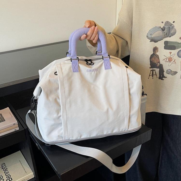 Sac de voyage pour femme, sac week-end extensible avec poche imperméable (gris)